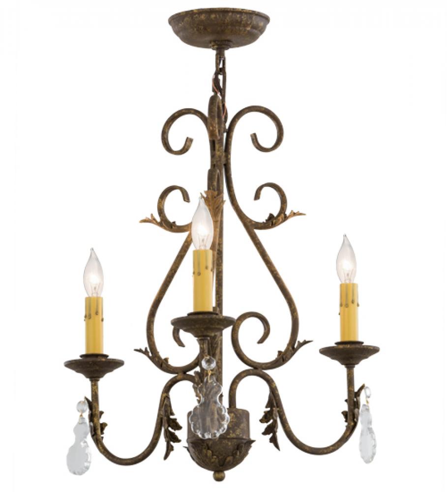 18" Wide French Elegance 3 Light Chandelier