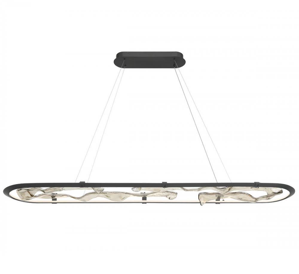 Nettuno 72" Oval LED Chandelier, Painted Brushed Grey