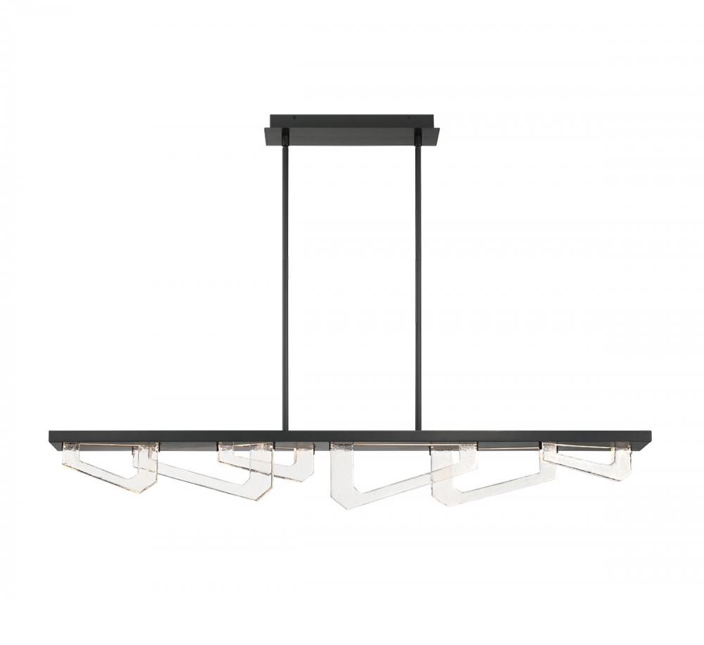 Arezzo, Linear LED Chandelier, Painted Brushed Grey