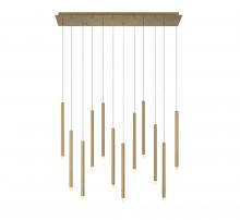 Lib & Co. US 10149-07 - Amalfi, 12 Light Linear LED Chandelier, Plated Brushed Gold