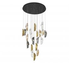 Lib & Co. US 10167-024-02 - Sorrento, 21 Light Round LED Chandelier, Mixed with Copper Leaf, Black Canopy