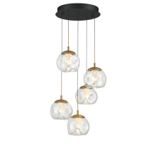 Lib & Co. US 12440-02 - Camerino 5 Light Round LED Chandelier Matte Black