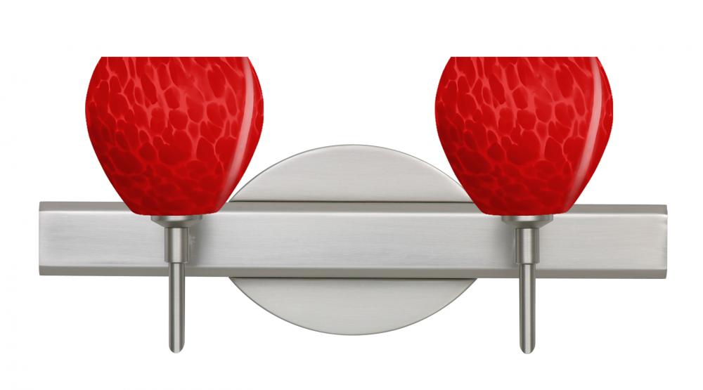Besa Wall Tay Tay Satin Nickel Red Cloud 2x5W LED