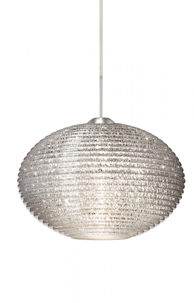 Besa Pendant For Multiport Canopy Pape 12 Satin Nickel Glitter 1x75W Medium Base