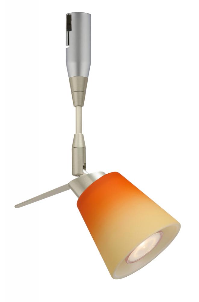 Besa Spotlight With 18" Stem Canto 3 Satin Nickel Bicolor Orange/Pina 1x35W Bipin MR11