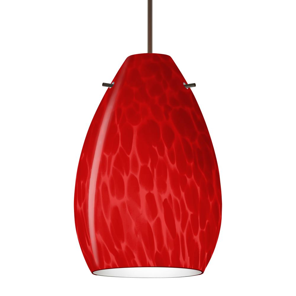 Besa, Pera 6 Cord Pendant for Multiport Canopy, Red Cloud, Bronze Finish, 1x50W MAX GY6.35 Base