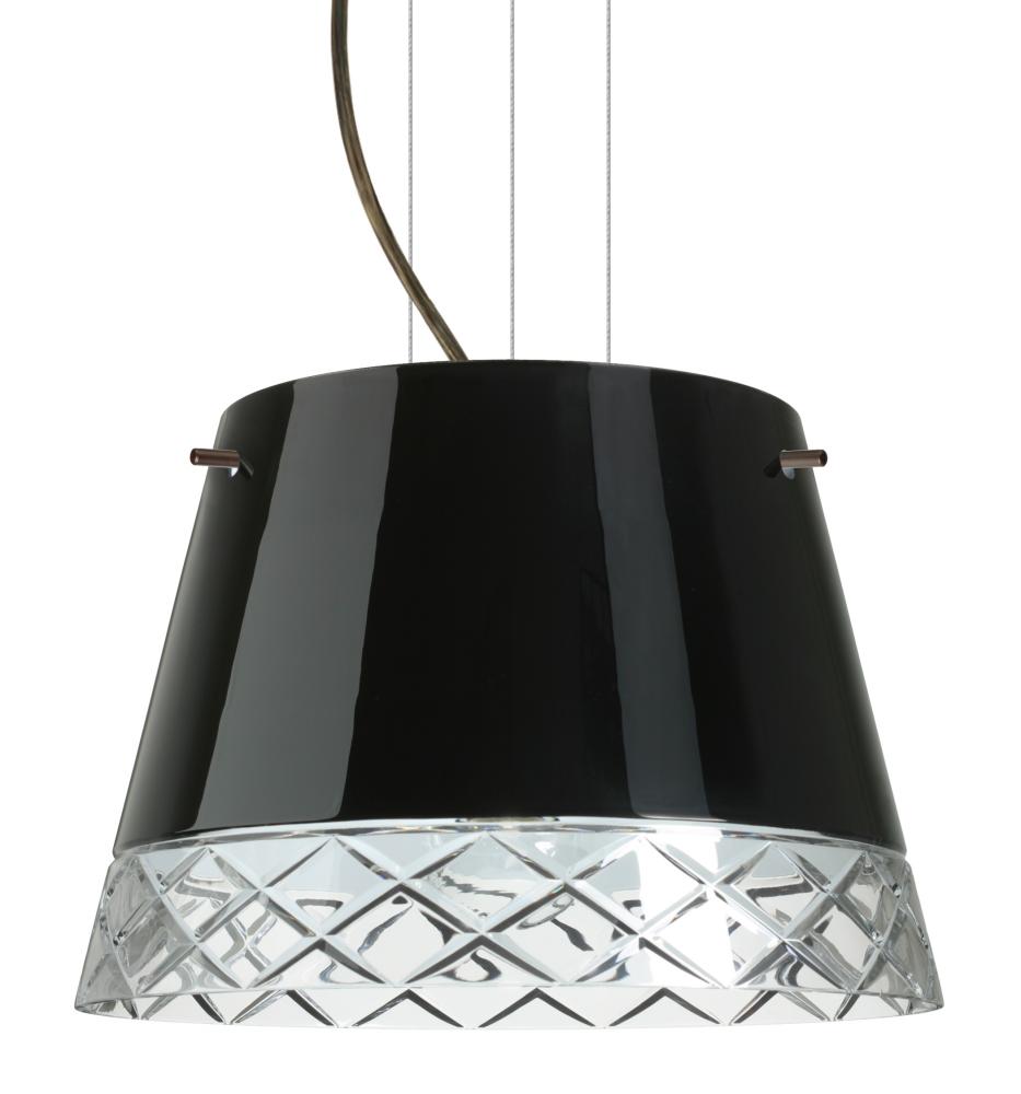 Besa Amelia 12 LED Pendant 1KG Black/Hand-Cut Bronze 1x11W LED