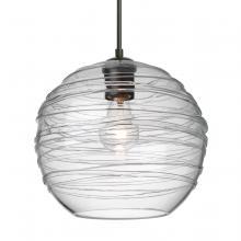 Besa Lighting 1JC-462761-EDIL-BK - Besa Wave 10 Pendant Black Clear 1x8W LED Filament