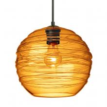 Besa Lighting 1JC-462782-EDIL-BK - Besa Wave 10 Pendant Black Amber 1x8W LED Filament