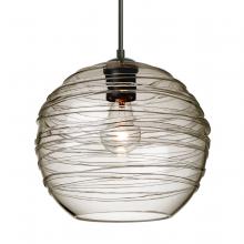 Besa Lighting 1JT-462702-EDIL-BK - Besa Wave 10 Pendant Black Smoke 1x8W LED Filament