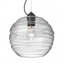 Besa Lighting 1KX-462761-EDIL-BK - Besa Wave 10 Pendant Black Clear 1x8W LED Filament