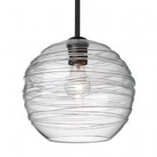 Besa Lighting 1TT-462761-EDIL-BK - Besa Wave 10 Stem Pendant Black Clear 1x8W LED Filament