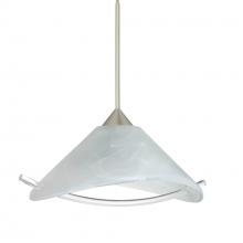 Besa Lighting 1XT-181304-SN - Besa Pendant Hoppi Satin Nickel Marble/Clear 1x50W Halogen