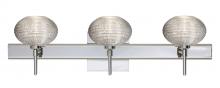 Besa Lighting 3SW-5612GL-CR-SQ - Besa Wall With SQ Canopy Lasso Chrome Glitter 3x40W G9