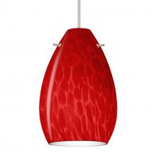 Besa Lighting X-1713RC-LED-SN - Besa, Pera 6 Cord Pendant for Multiport Canopy, Red Cloud, Satin Nickel Finish, 1x5W LED