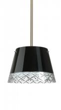 Besa Lighting 1TT-4393BC-LED-SN - Besa Amelia 12 LED Pendant 1TT Black/Hand-Cut Satin Nickel 1x11W LED