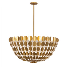 Kalco 527455OLW - Amor 36-in 8 Light (40-watt) Oxidized Gold Leaf and White Chandelier
