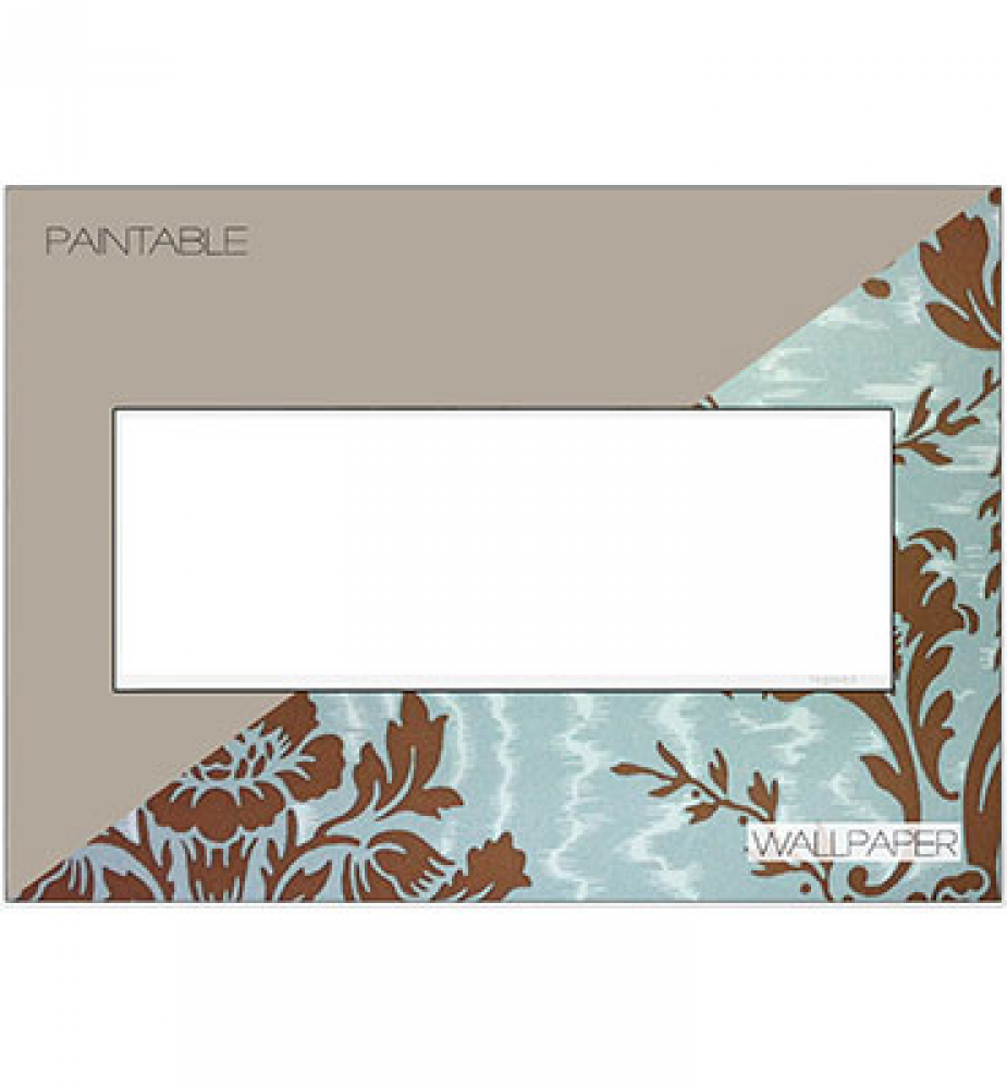 adorne Custom Three-Gang Screwless Wall Plate, White Trim