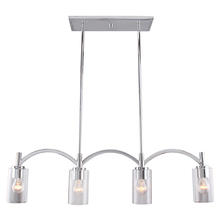 Eglo 203743A - 4 LT Linear Pendant w/ Chrome Finish & Clear Glass
