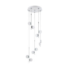 Eglo 96932A - 10 LT Integrated LED Cascade Pendant w/ White & Chrome Finish