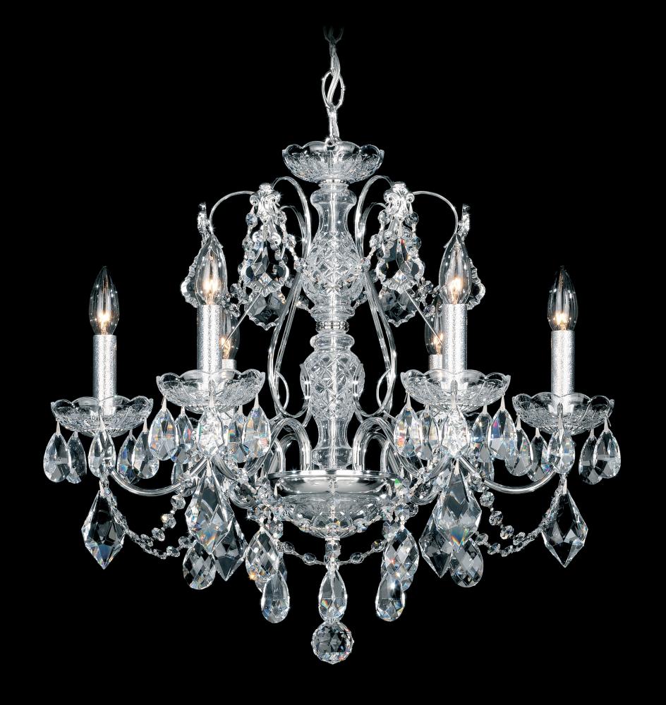 Century 6 Light 120V Chandelier in French Gold with Heritage Handcut Crystal