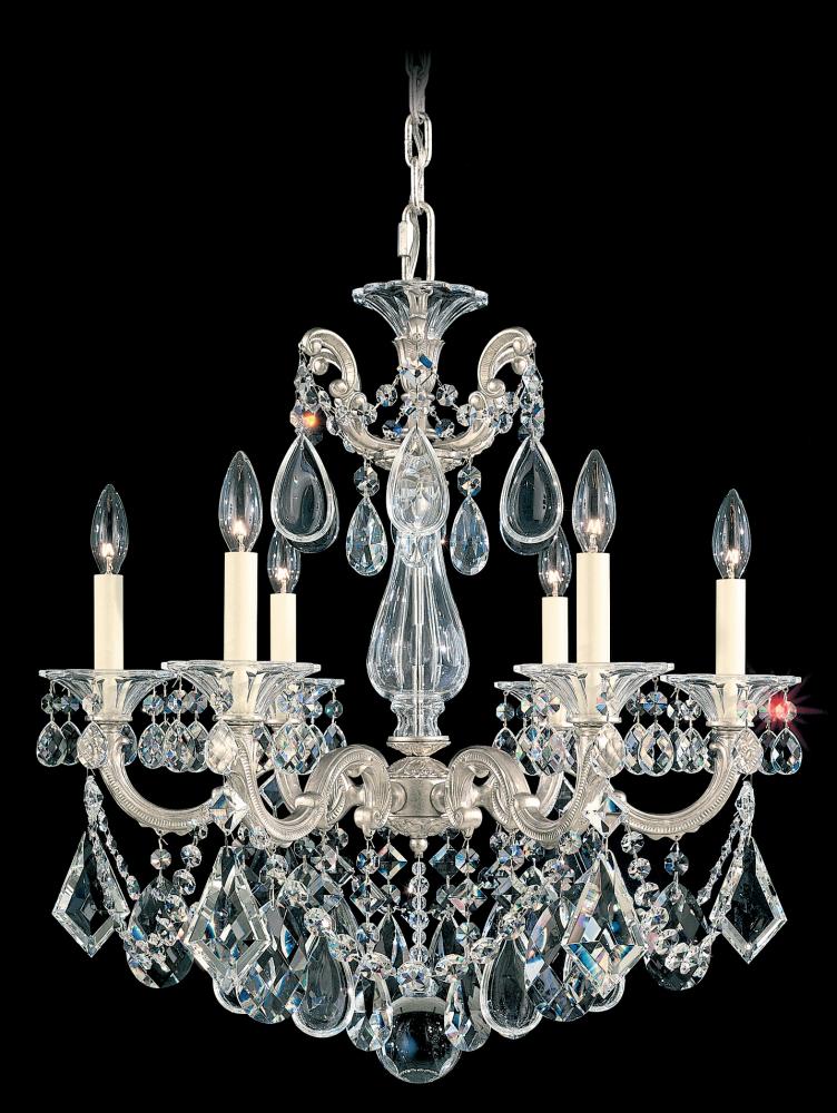 La Scala 6 Light 120V Chandelier in Heirloom Gold with Heritage Handcut Crystal