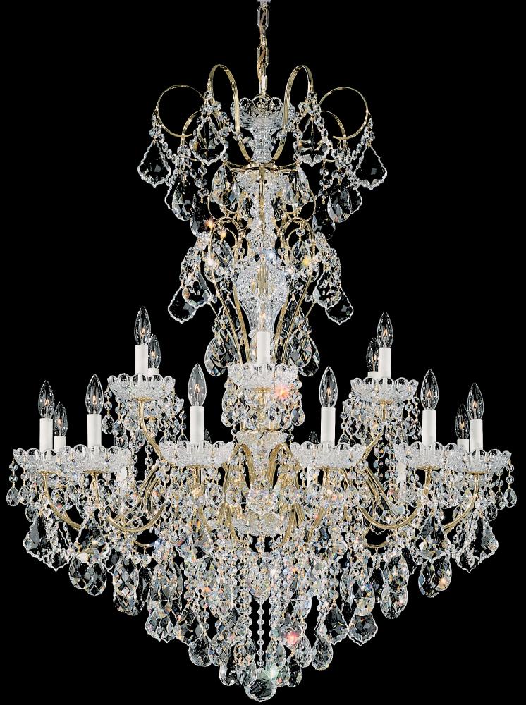 New Orleans 18 Light 120V Chandelier in Polished Silver with Clear Crystals from Swarovski