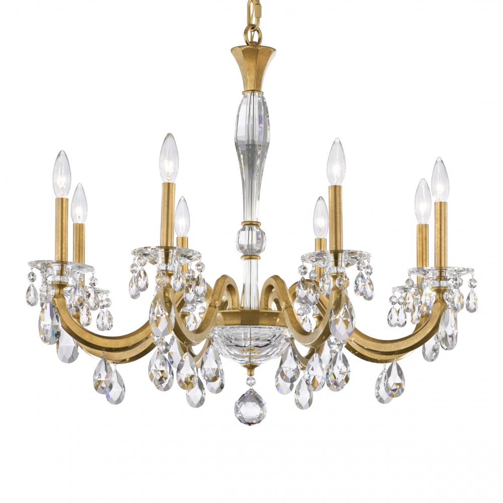 San Marco 8 Light 120V Chandelier in Heirloom Gold with Radiance Crystal