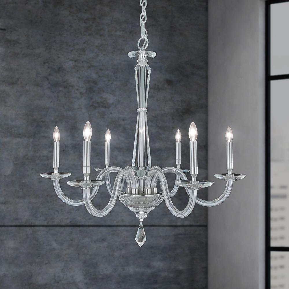 Habsburg 6 Light 120V Chandelier in Polished Chrome with Optic Crystal