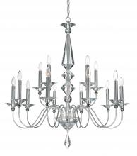 Schonbek 1870 9685-40CL - Jasmine 15 Light 120V Chandelier in Polished Silver with Optic Crystal