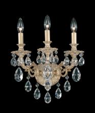 Schonbek 1870 5643-22H - Milano 3 Light 120V Wall Sconce in Heirloom Gold with Heritage Handcut Crystal