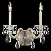 Schonbek 1870 S8602N-48R - San Marco 2 Light 120V Wall Sconce in Antique Silver with Radiance Crystal