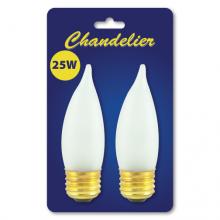 Bulbrite 489025 - 25W CA10 FLAME FROST E26 120V 2PK BLISTER