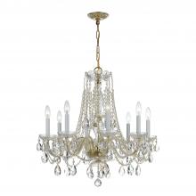 Crystorama 1138-PB-CL-S - Traditional Crystal 8 Light Swarovski Strass Crystal Polished Brass Chandelier