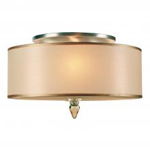 Crystorama 9503-AB - Luxo 14'' Drum Shade Antique Brass Semi Flush Mount