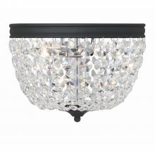Crystorama NOL-312-BF-CL-MWP - Nola 11.5'' Black Forged Flush Mount