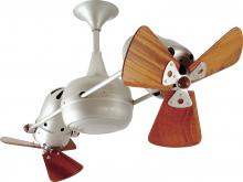 Matthews Fan Company DD-BN-WD - Duplo Dinamico - Rotational Ceiling Fan (Interior) - Brushed Nickel Finish - Mahogany Tone Blades