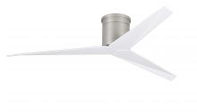 Matthews Fan Company EKH-BN-WH - Eliza-H - Flush Mount Ceiling Fan - Brushed Nickel Finish - Gloss White Blades