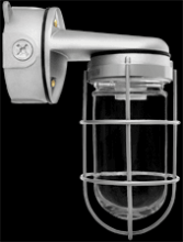 RAB Lighting VXBR100W-3/4 - VAPORPROOF VXBR 100W WALL BRACKET 4 INCHES BOX 3/4 INCH WHITE WITH GLASS GLOBE