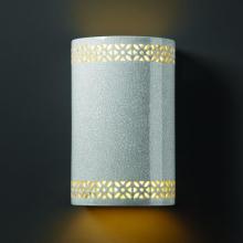 Justice Design Group CER-7805W-CRK-LED1-1000 - Small Cylinder w/ Floral Band - Open Top & Bottom (Outdoor)