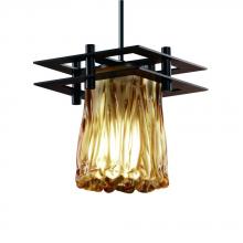 Justice Design Group GLA-8165-16-AMBR-DBRZ-BKCD-LED1-700 - Metropolis 1-Light Small LED Pendant (2 Flat Bars)