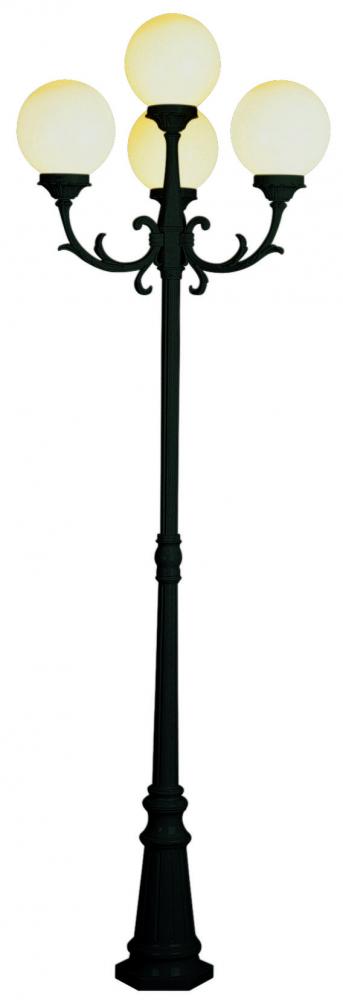 4 LITE ALUM POLE-OPAL ROUND GL