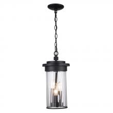 Trans Globe 51414 BK - 3LT HANGER-CLEAR FLUTED -BK