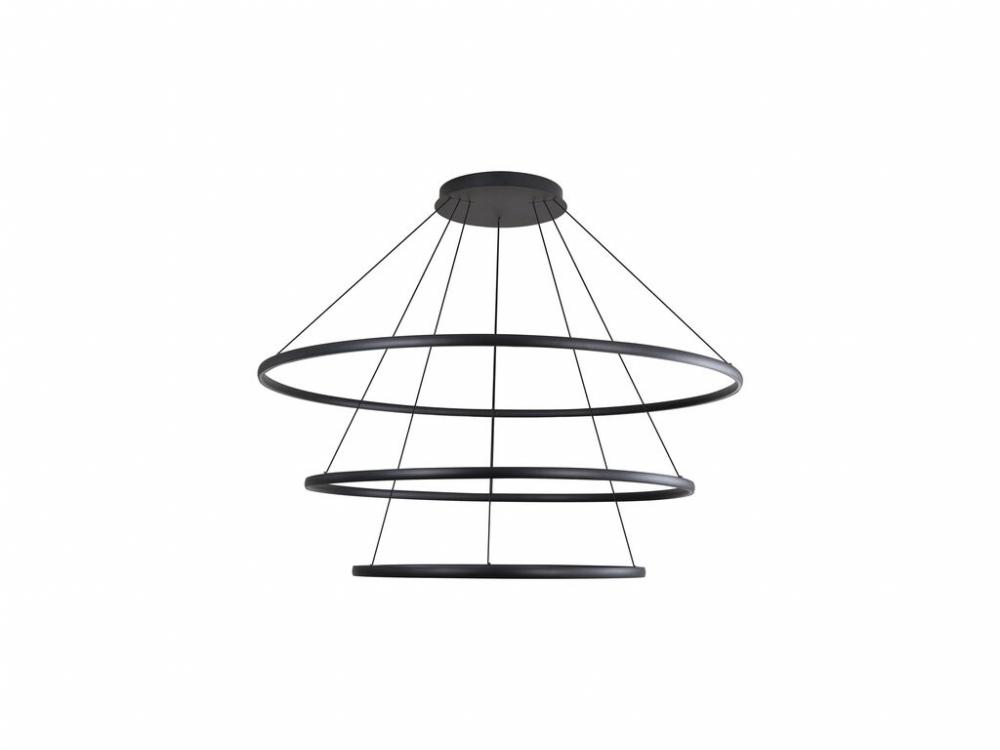 Veritas 3 Tier - 59" LED Ring Chandelier in Sand Black