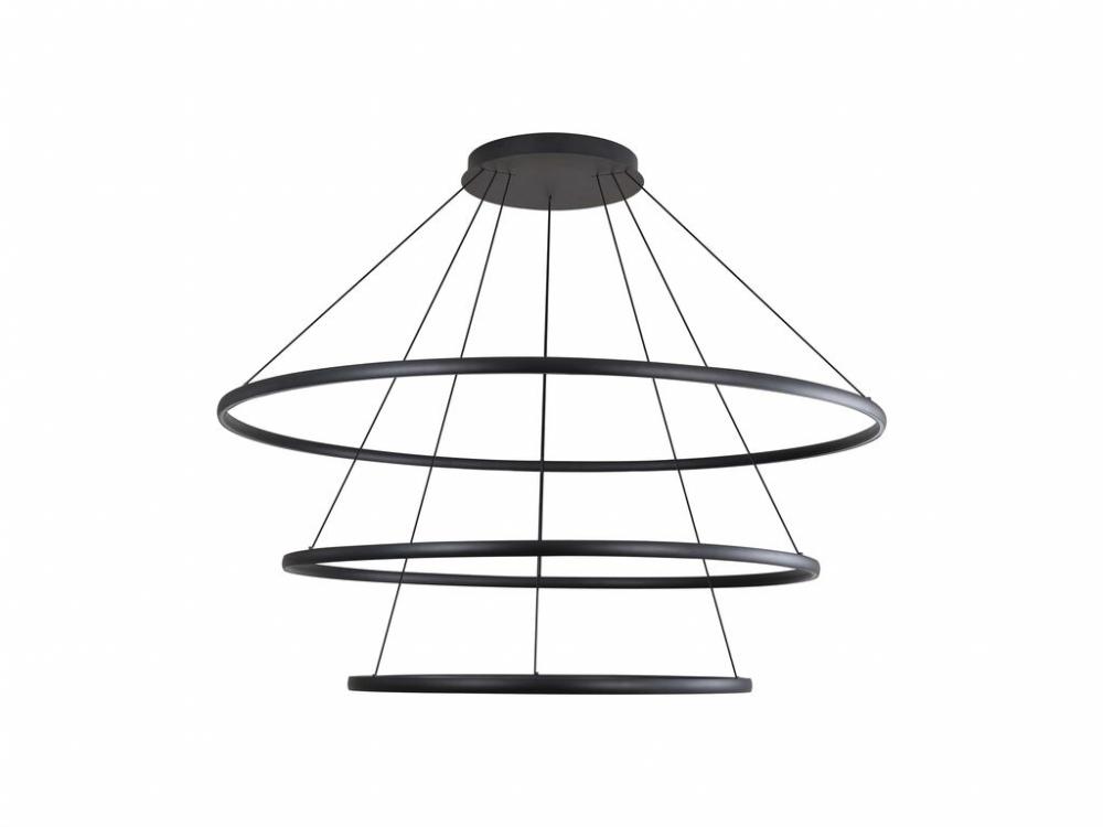 Veritas 3 Tier - 71" LED Ring Chandelier in Sand Black