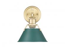 Golden 3306-BA1 BCB-GN - Orwell 1-Light Bath Vanity in Brushed Champagne Bronze with Pine Green