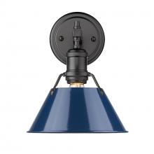 Golden 3306-BA1 BLK-NVY - Orwell 1-Light Bath Vanity in Matte Black with Matte Navy