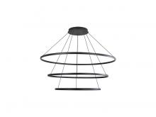 Golden 5460-59-47-35 SNB - Veritas 3 Tier - 59" LED Ring Chandelier in Sand Black