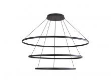 Golden 5460-71-59-47 SNB - Veritas 3 Tier - 71" LED Ring Chandelier in Sand Black