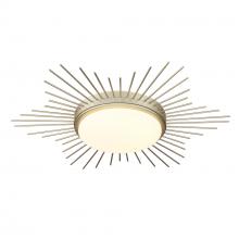 Golden 9126-FM18 WG-OP - Kieran WG Flush Mount - 18" in White Gold with Opal Glass Shade